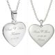 Handcrafted 925 Silver Personalized Heart Engraved Necklace